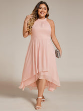 Plus Size Halter High-Low Wedding Guest Dress